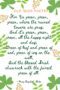 Irish-themed poetry graphic titled “Old Irish Poetry” featuring a shamrock verse by Mary Elizabeth Blake about Ireland’s green landscape, decorated with leafy and shamrock illustrations on a soft background.