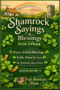Pinterest graphic featuring “Shamrock Sayings & Blessings From Ireland” with green shamrocks, an Irish cottage, rainbow, and stone tower in the background, plus Irish American Mom branding and a “Click to Explore” button.
