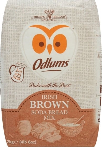 Odlums Irish Brown Bread Mix - just add milk to bake perfect Irish wholemeal bread | Irish American Mom Wholewheat flour packet