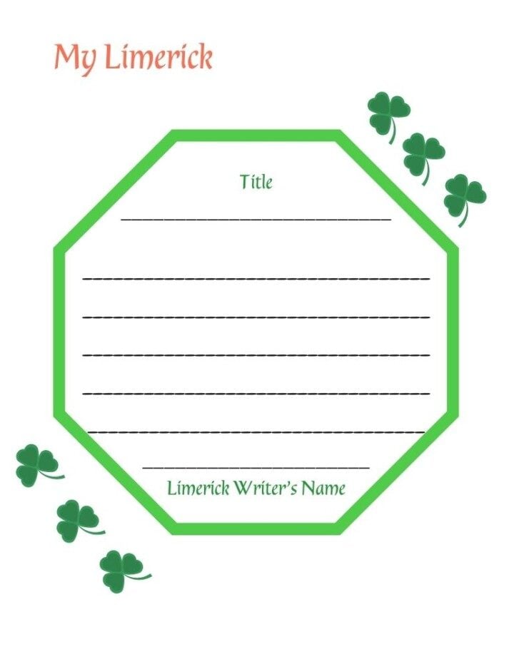 Text box with lines and shamrocks