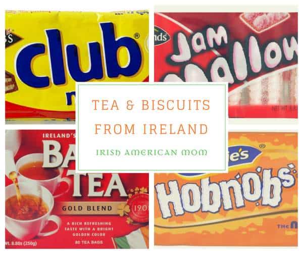 Tea & Biscuits from Ireland | Irish American Mom Collage of biscuit packets with text
