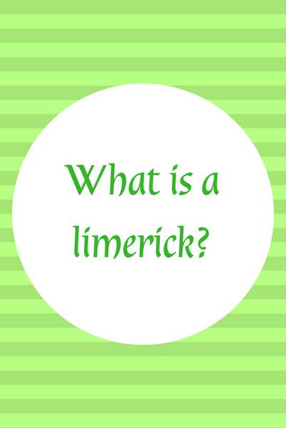 What is a limerick | Irish American Mom Graphic featuring a green striped background and green text