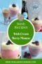 Collage featuring glasses of berry mousse with a text bubble
