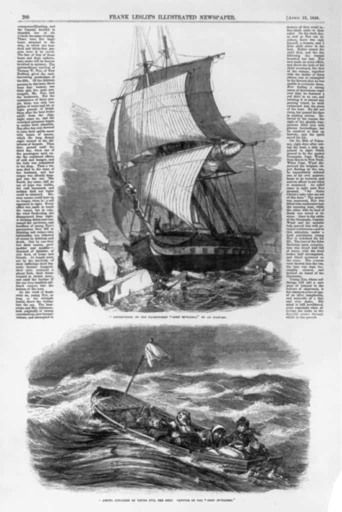 Ship and boat from a newspaper clipping