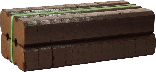 A close up of peat briquettes