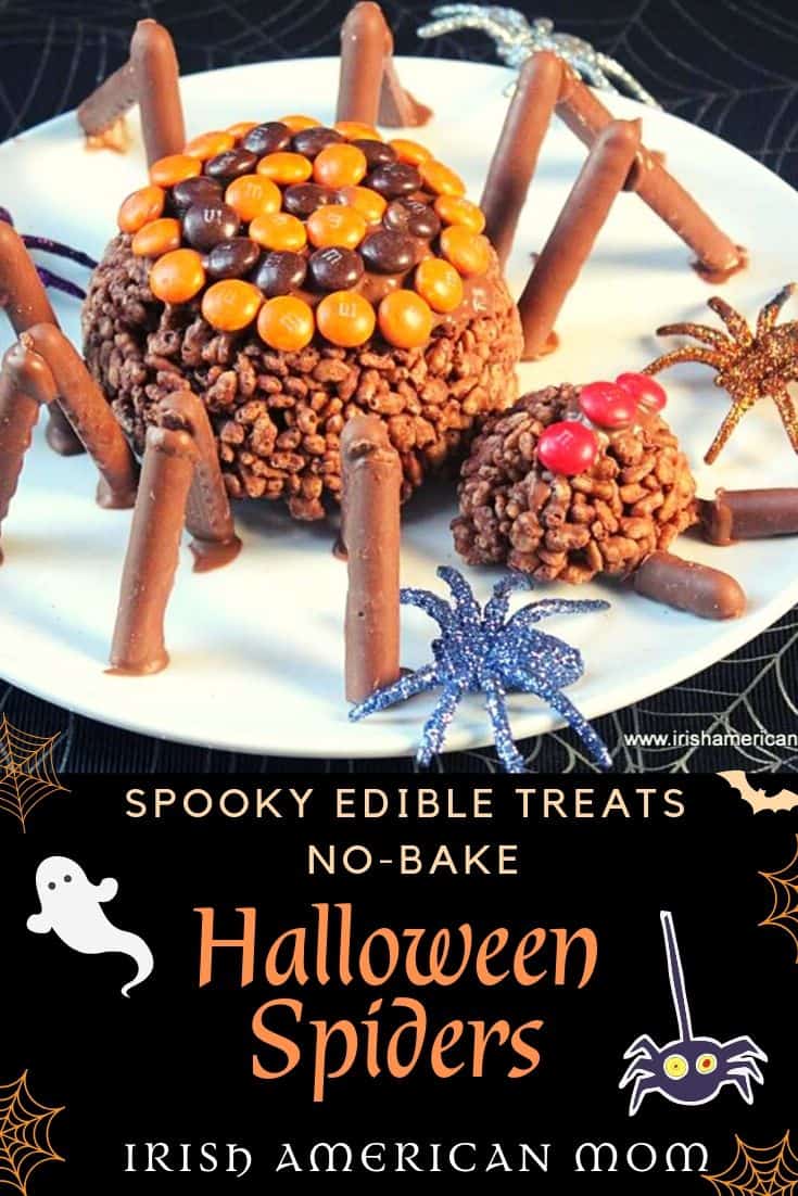 A website graphic featuring a chocolate spider