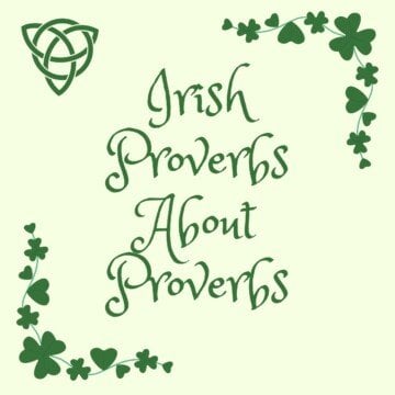 Shamrock borders around text with a Celtic knot