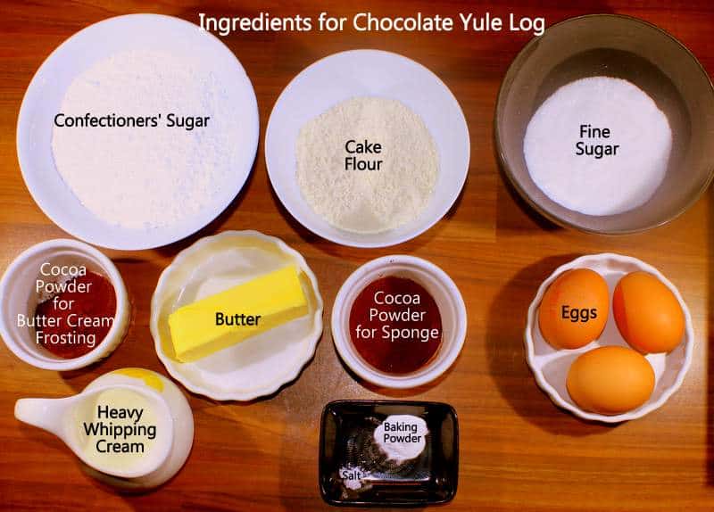 Ingredients for making chocolate cake