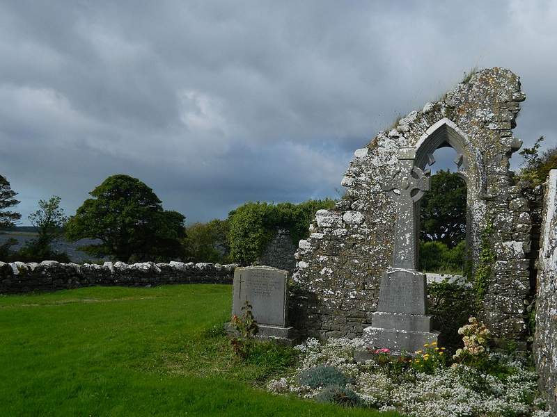Ruined remains of a large stone building