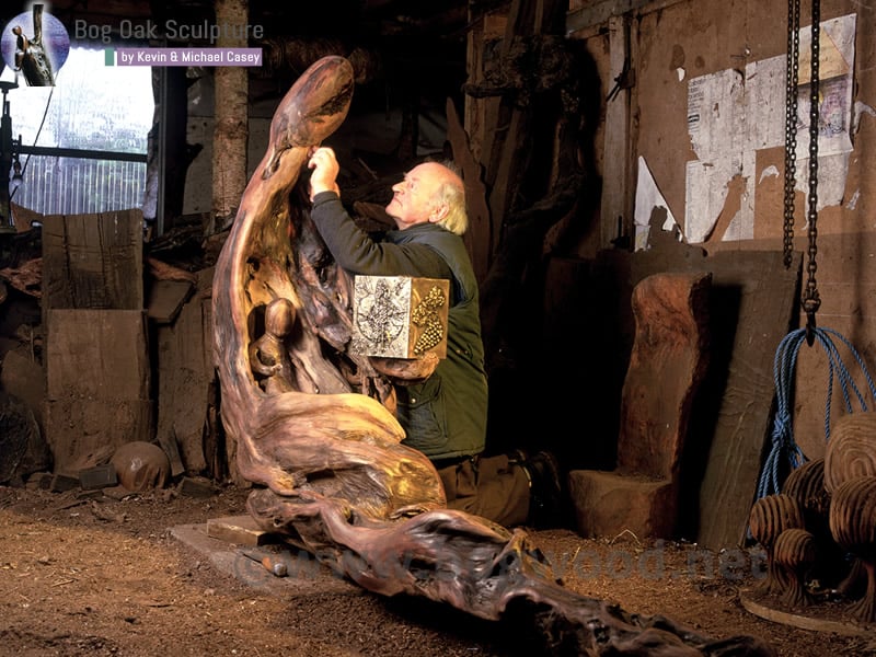 Wood sculptor at work