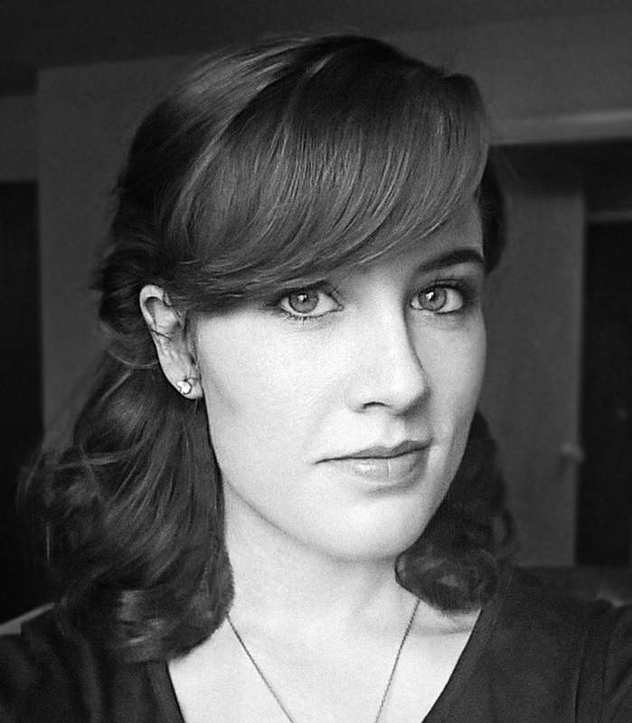 A woman looking at the camera