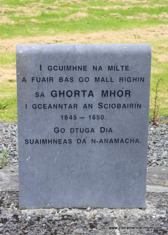 Gaelic or Irish language Famine Memorial Stone