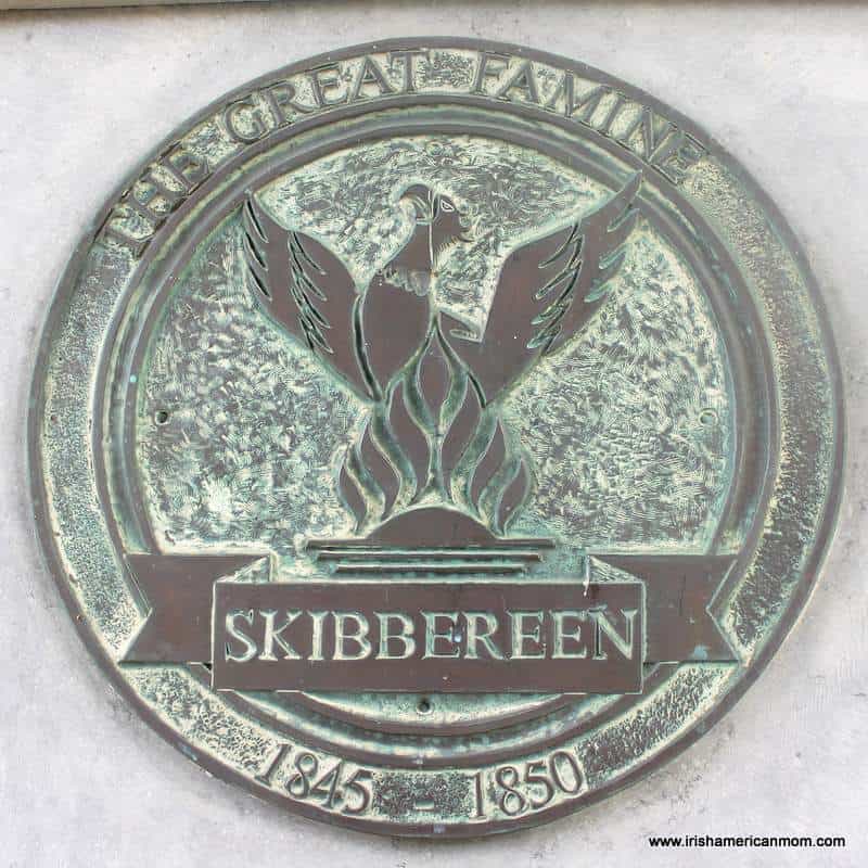 Skibbereen eagle on a commemorative plaque for the Irish Famine