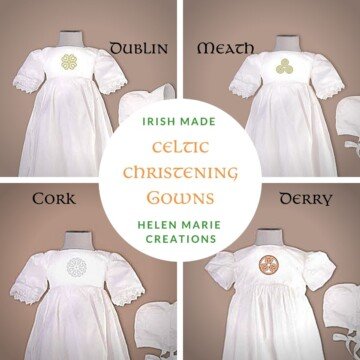 Collage of Christening gowns with text overlay