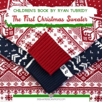 Christmas sweater sleeves with text banner
