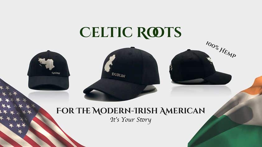 Modern design Irish county baseball caps make with 100 percent hemp | Irish American Mom Baseball hats made from hemp for the modern Irish American