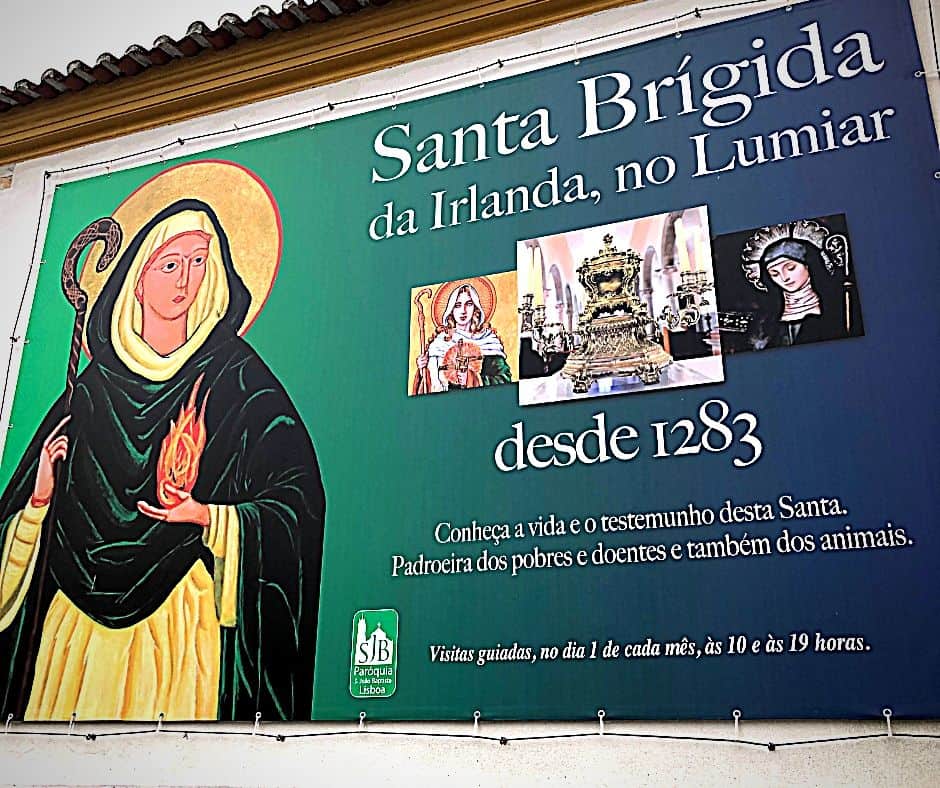 Statue of Saint Brigid of Ireland in Portugal (2) | Irish American Mom Sign about Santa Brigida in Portugal