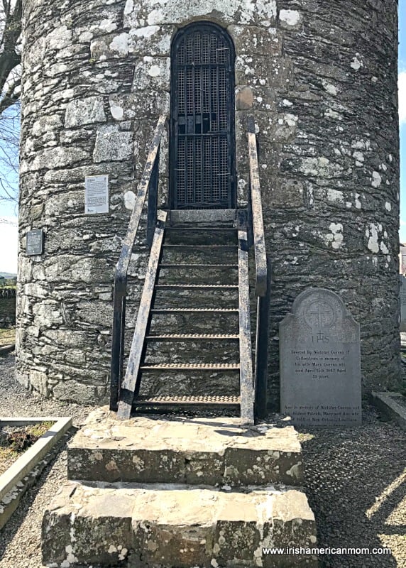 Door to a round stone tower