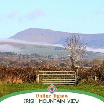 Mountain view with text banner