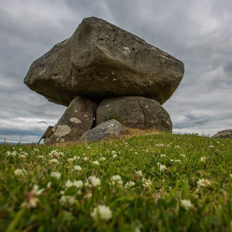 Dolmen of the Four Maols in Ballina | Irish American Mom An ancient megalith or dolmen with a large capstone supported by three smaller stones