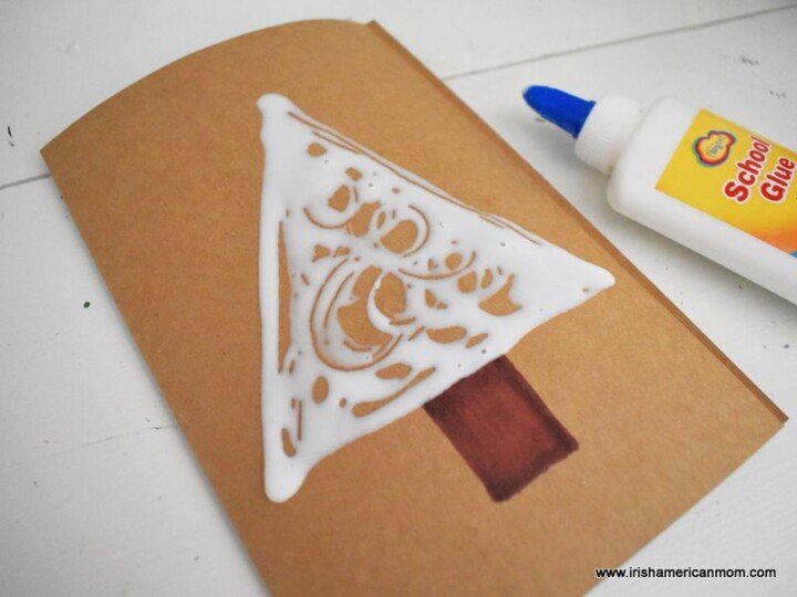 Tissue Paper Christmas Tree Card Craft