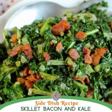 Bacon and kale with text banner