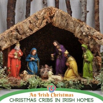 Christmas crib scene with text banner