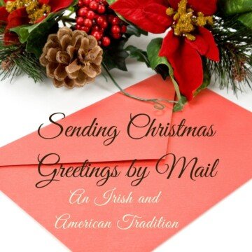 A red envelope beside Christmas pine cone decorations with text overlay