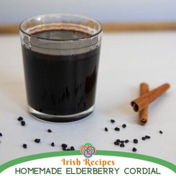 Glass of cordial with text banner