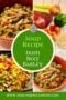 Collage featuring how to make beef barley soup with a text bubble