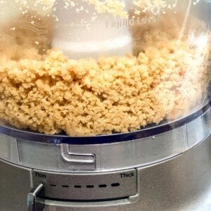 Cake crumbs in a food processor