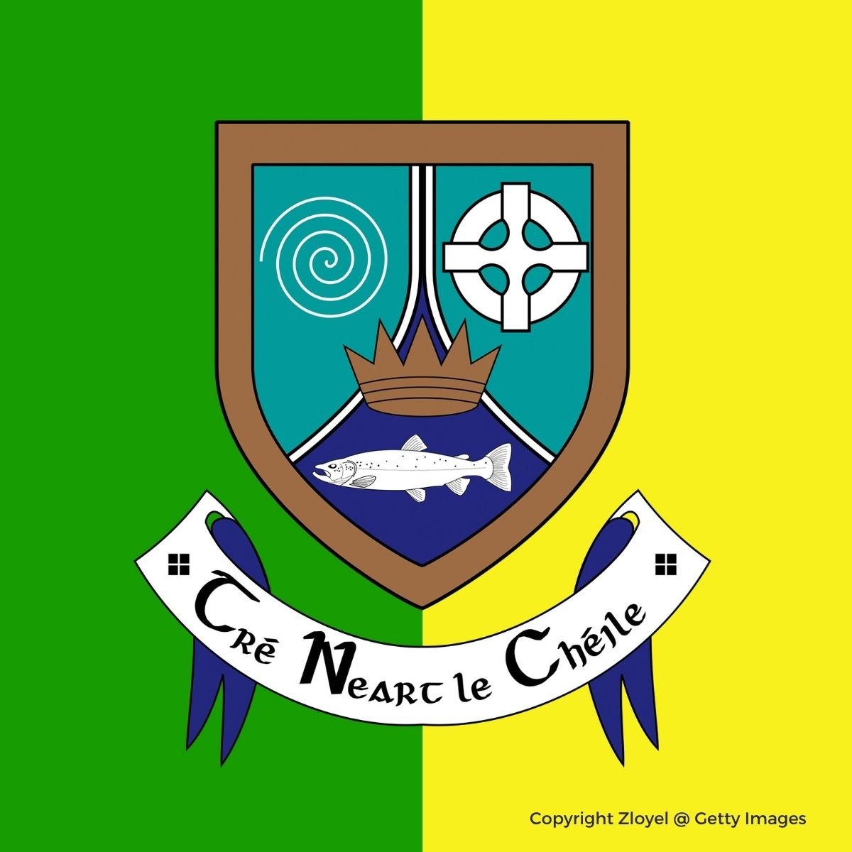 Flag and coat of arms for County Meath | Irish American Mom Coat of Arms on a flag