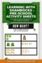 Green shamrock-themed pre-school counting activity sheet, with boxes for counting shamrocks, hats, rainbows, and horseshoes.