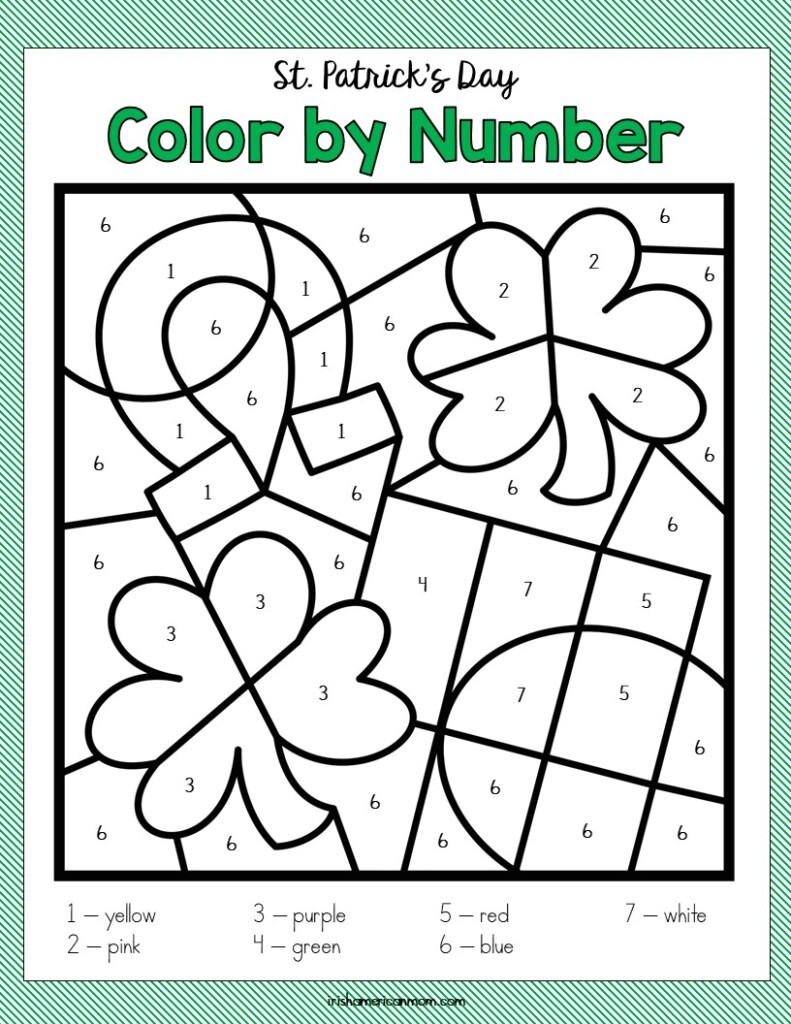 Irish Themed Color By Number Pages