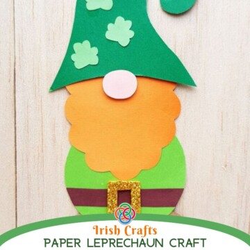 Paper leprechaun with text banner
