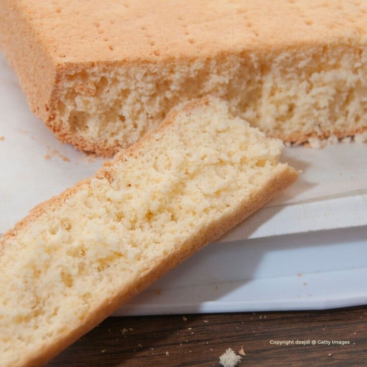 Texture of cake | Irish American Mom Slice cut from a yellow cake to reveal the texture