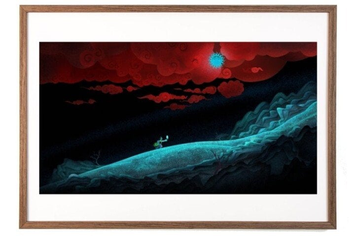 Artwork from Cartoon Saloon featuring a boy climbing a mountain