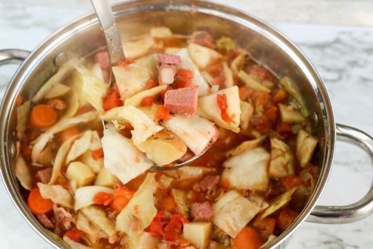 Leftover Corned Beef and Cabbage Soup