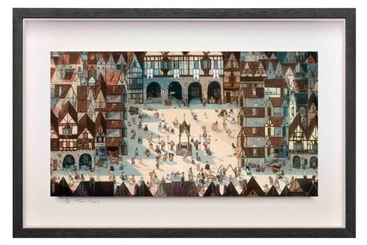 New artwork from Cartoon Saloon featuring a medieval town square