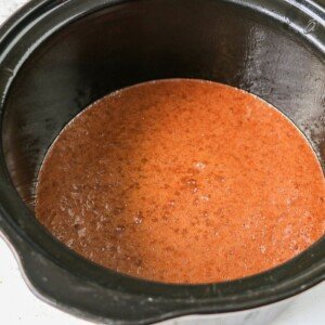 Chocolate cake batter in a crock pot