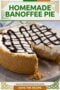 Single-image poster of homemade banoffee pie styled with Celtic-inspired design accents and text banner.