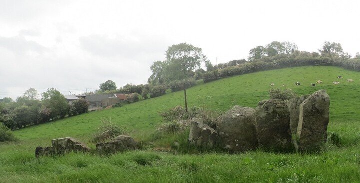 Stone monument in a field