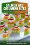 Single-image Celtic-styled poster of smoked salmon and cucumber bites with an upper text banner in green, cream and amber tones.