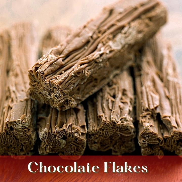 Flaky chocolate sticks