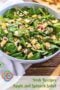 Applea and spinach salad with text banner