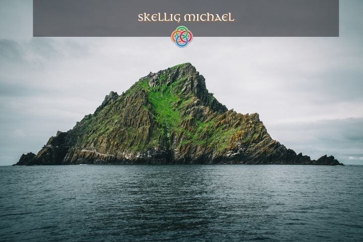 The Island of Skellig Michael County Kerry | Irish American Mom A mountainous island with text banner