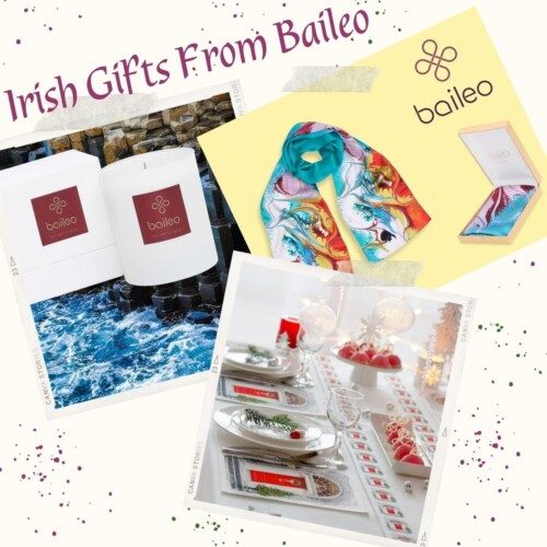 Collage of Irish gifts with text overlay
