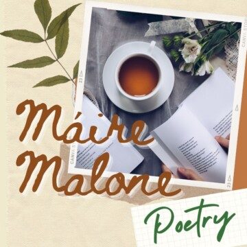 Book and coffee cup with leaf design and text overlay