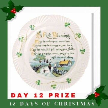 Porcelain plate with text and shamrocks