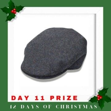 Irish cap with text and holly sprigs